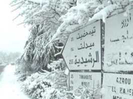 În Maroc, stratul de zăpadă ajunge la jumătate de metru
