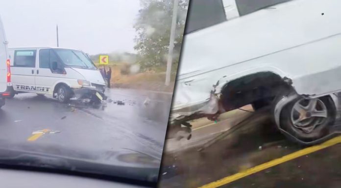 Accident matinal pe serpentina de la Peresecina: taxi și camion implicate