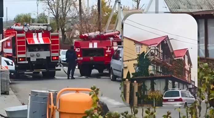 Incendiu puternic la un magazin cu două nivele din Comrat