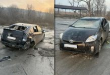 Haos la lacul de la Sireț: Toyota de închiriat, distrusă și vandalizată
