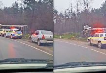 Camion răsturnat la Hâncești: şoferul a ajuns la spital