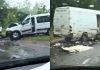 Coliziune la Cupcini: microbuz ajuns pe contrasens, un autoturism a ieșit de pe carosabil