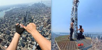 Au urcat ilegal pe Empire State Building și au afișat un mesaj: doi cetățeni ruși, arestați la New York