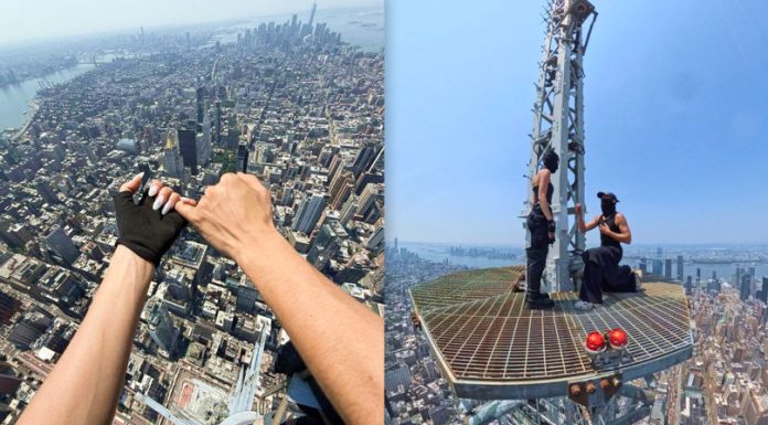 Au urcat ilegal pe Empire State Building și au afișat un mesaj: doi cetățeni ruși, arestați la New York