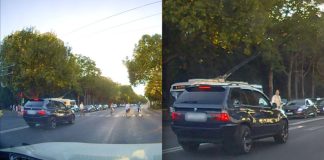 O femeie, la un pas de a fi lovită pe trecerea de pietoni în Capitală. Șoferul a trecut pe roșu