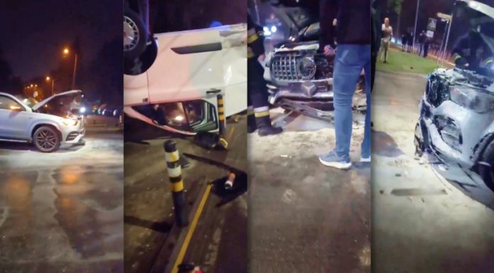 Accident violent în Capitală: pompierii au intervenit după ce un automobil a luat foc