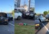 Accident cu cinci mașini pe strada Albișoara: un tânăr fără permis ar fi provocat impactul