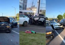 Accident cu cinci mașini pe strada Albișoara: un tânăr fără permis ar fi provocat impactul
