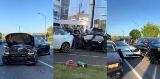 Accident cu cinci mașini pe strada Albișoara: un tânăr fără permis ar fi provocat impactul