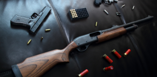 Pistol și cartușe de luptă și de vânătoare, găsite în timpul unor percheziții la Drochia