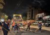 Strada Gheorghe Asachi se află în plin proces de renovare. Lucrările continuă pe timp de noapte